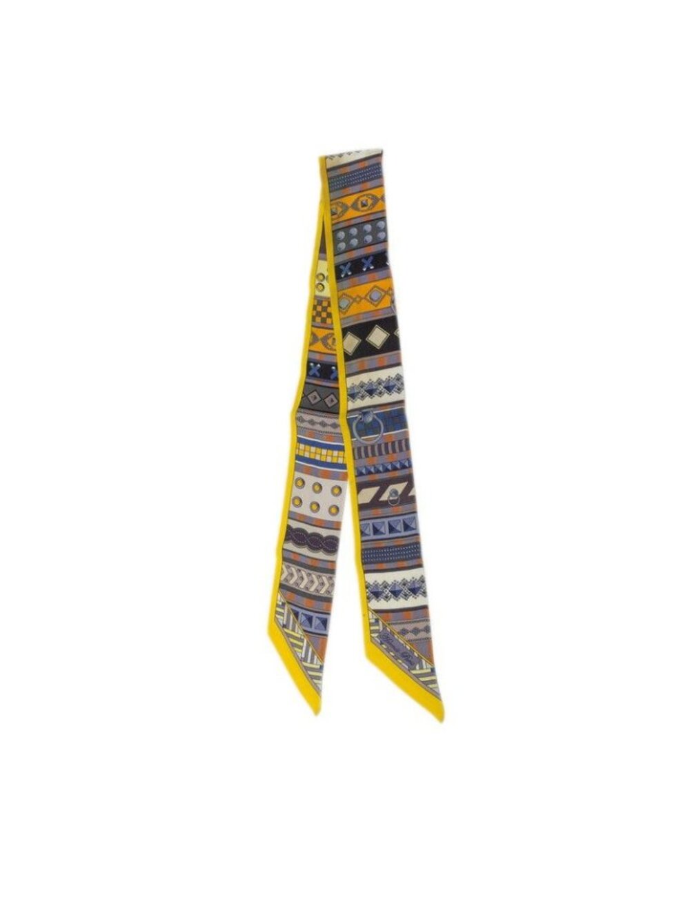 Hermes Twilly Colliers de Chiens Collier de Chien Scarf Yellow Multicolor Silk